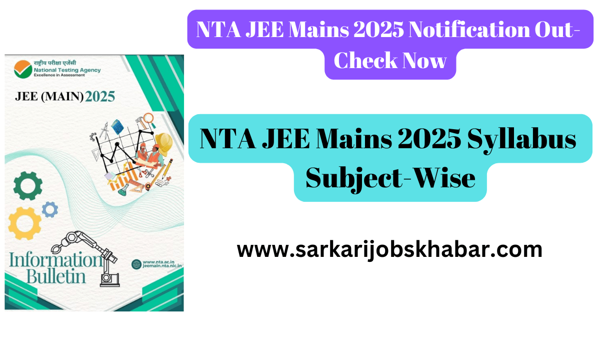 JEE Main 2025 Syllabus